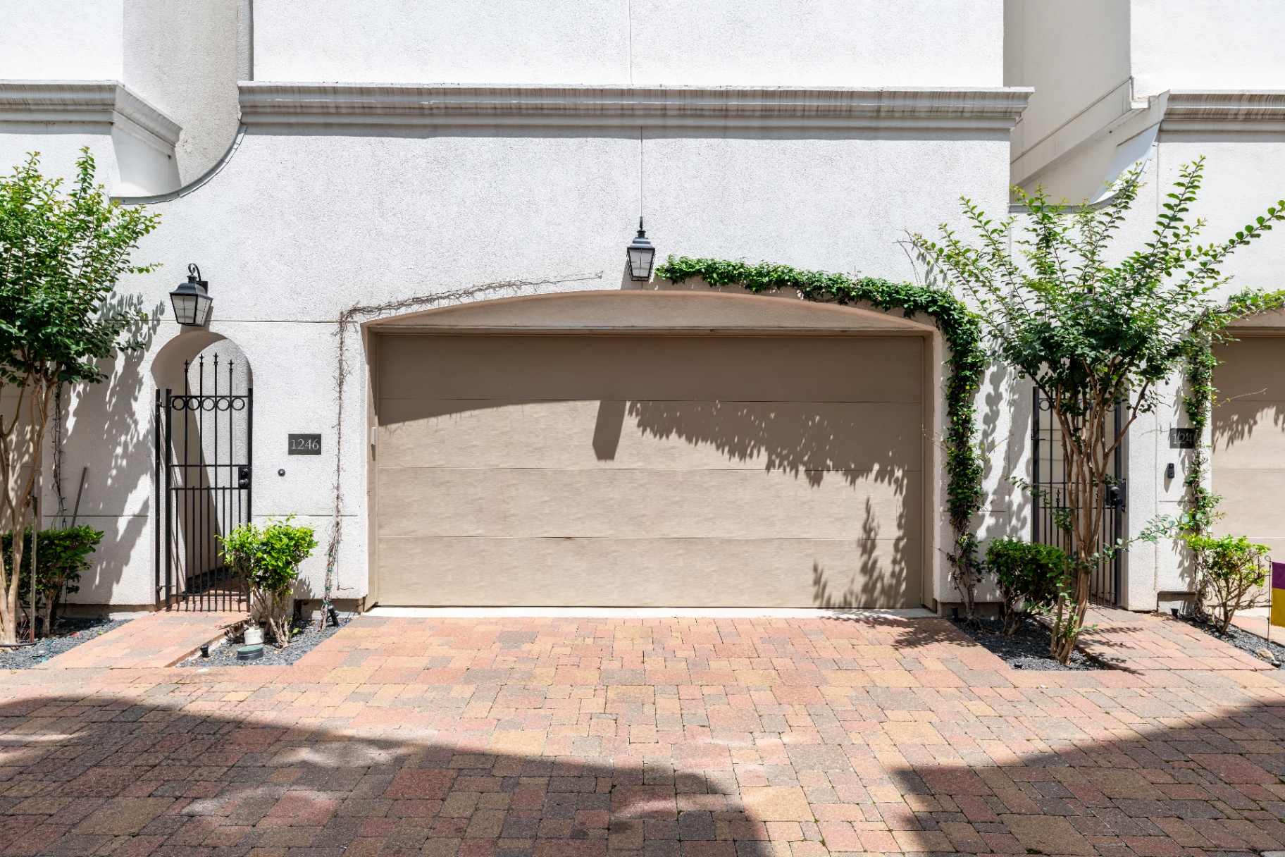 Private gated entry and garage